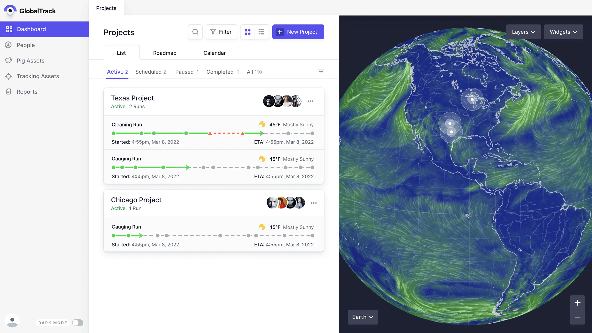 Projects dashboard — final solution