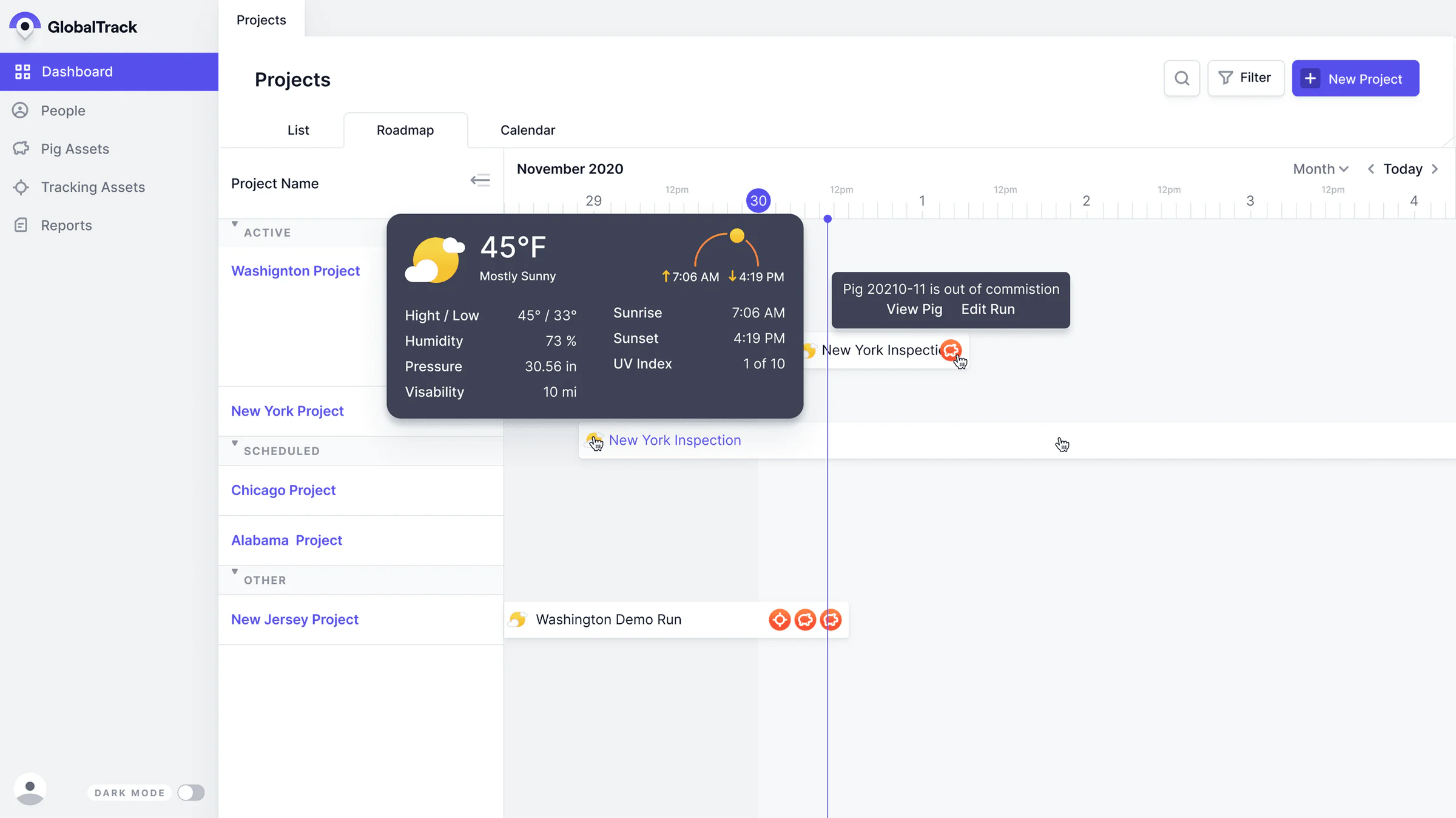 Projects roadmap — final solution